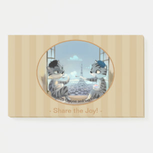 Cats & Eiffel Tower – Paris Joy Notes 10" x 6"