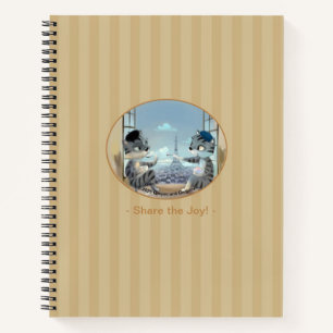 Cats & Eiffel Tower - Paris Joy Spiral Notebook