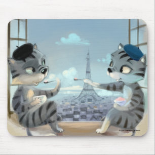 Cats & Eiffel Tower – Paris Mousepad