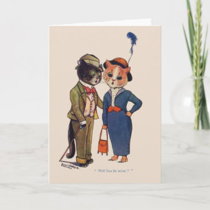Cat's Engagement Greeting Card