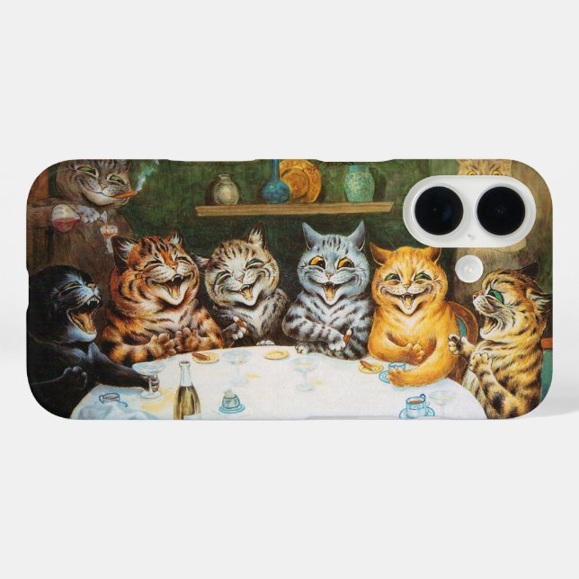 Cats Enjoying Cigars & Brandy, iPhone / iPad case (Back (Horizontal))
