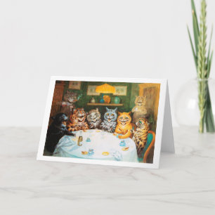 Cats Enjoying Cigars & Brandy, Louis Wain Card