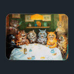 Cats Enjoying Cigars & Brandy, Louis Wain Magnet<br><div class="desc">Louis Wain (5 August 1860 – 4 July 1939) was an English artiste known for his drawings,  which consistently featured anthropomorphised large-eyed cats and kittens. In his later years he may have suffered from schizophrenia (although this claim is disputed),  which,  according to some psychiatrists,  can be seen in his works. Quote:Wikipedia</div>