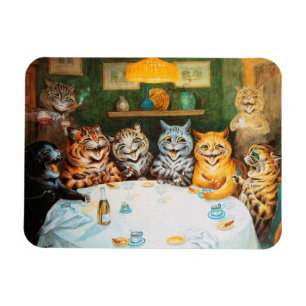 Cats Enjoying Cigars & Brandy, Louis Wain Magnet