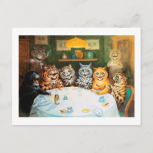 Cats Enjoying Cigars & Brandy, Louis Wain Postcard