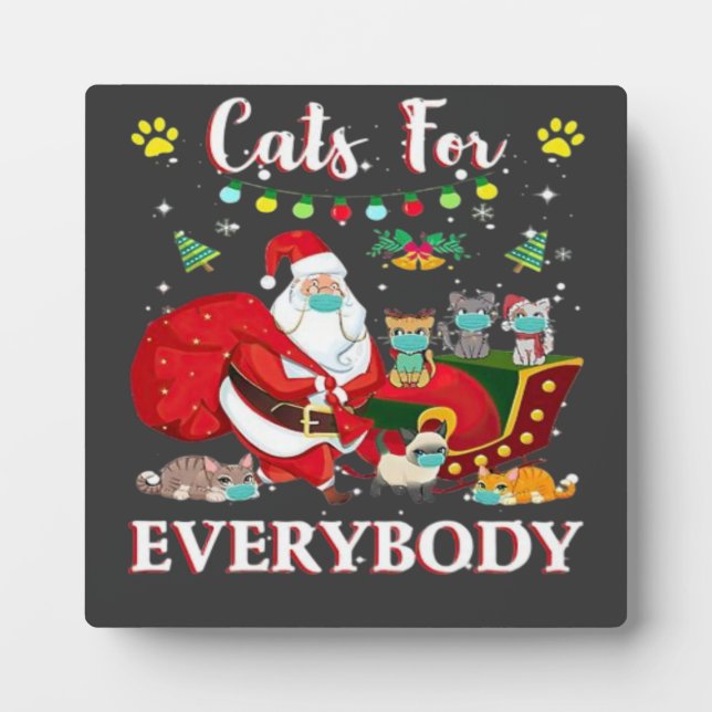 Cats Everybody Christmas Plaque (Front)