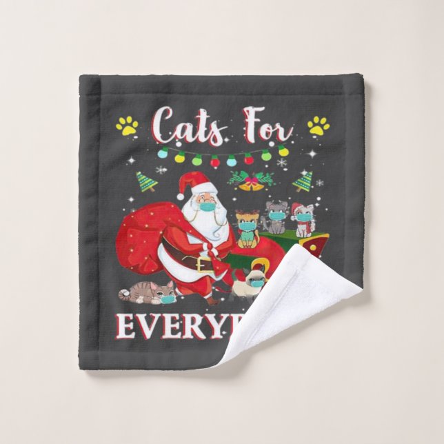 Cats Everybody Christmas Wash Cloth (Wash Cloth)