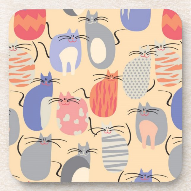 Cats Everywhere Coaster (Front)