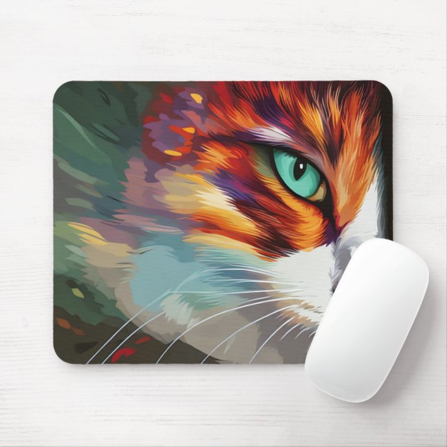 Cat's Eye Design Mouse Mat (With Mouse)