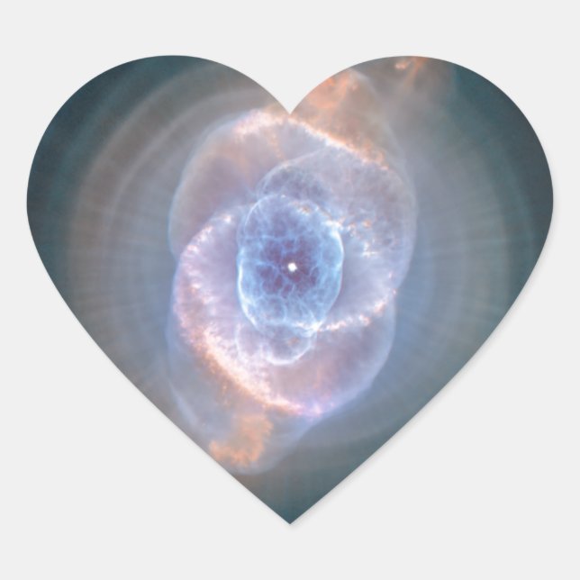 Cat's Eye Nebula, NGC 6543 Heart Sticker (Front)