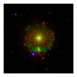 Cat's Eye Nebula or NGC 6543 Colour Composite Poster
