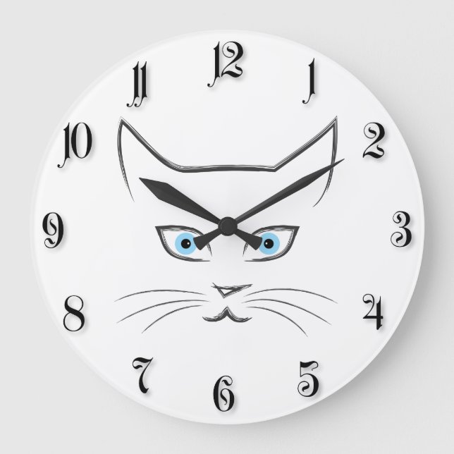 Cat's face large clock (Front)