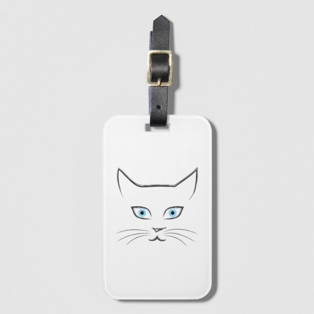 Cat's face luggage tag (Front Vertical)