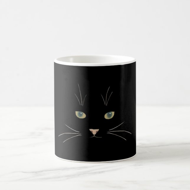 Cat's face with eyes, nose and whiskers coffee mug (Center)
