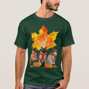 Cats Fall Autumn Leaf Tree Funny Cat Lovers For Cu T-Shirt