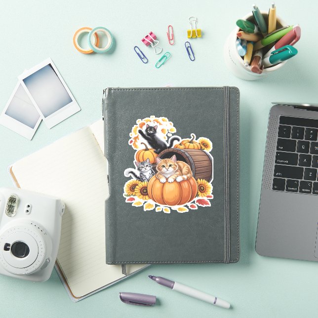 Cats Fall Autumn Pumpkins Thanksgiving Sunflower C (iPad Cover)