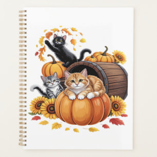 Cats Fall Autumn Pumpkins Thanksgiving Sunflower C Planner