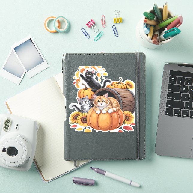 Cats Fall Autumn Pumpkins Thanksgiving Sunflower O (iPad Cover)