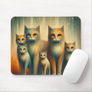 Cats family mouse mat
