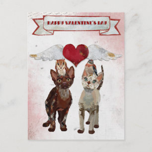CATS & FEATHERS VALENTINE'S Postcard