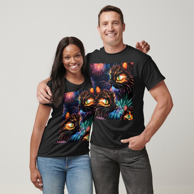 Cats Fireworks Show T-Shirt (Unisex)