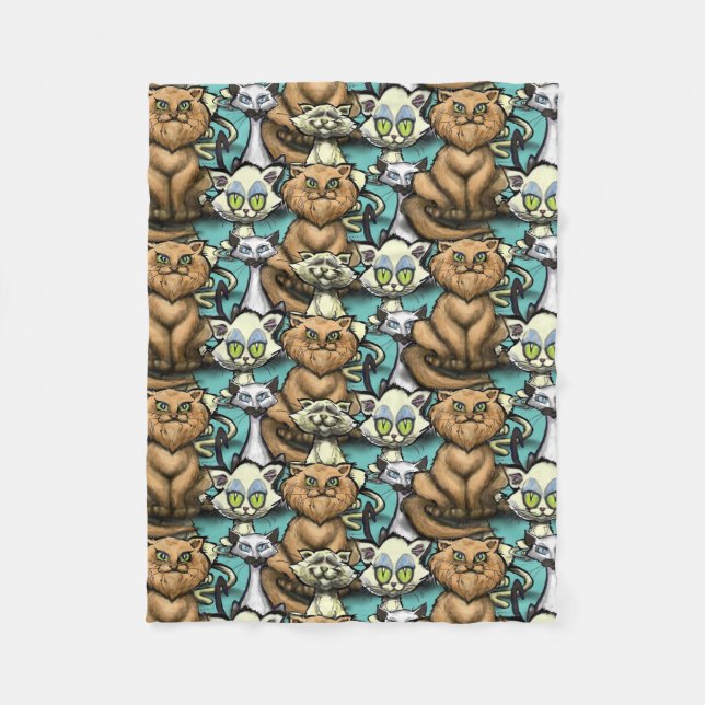 Cats Fleece Blanket (Front)