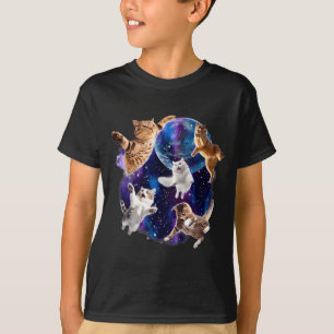 Cats flying in galaxy vintage 90s funny galaxy cat T-Shirt