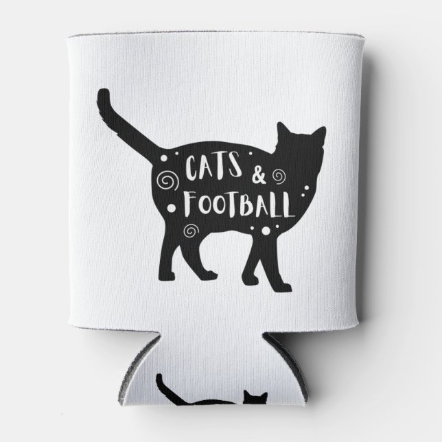 Cats & Football Can Cooler (Front)