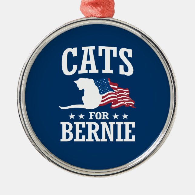 CATS FOR BERNIE SANDERS METAL TREE DECORATION (Front)
