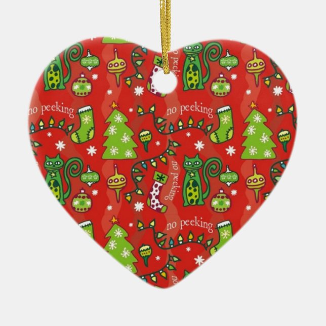 Cats for Christmas Ceramic Tree Decoration (Front)