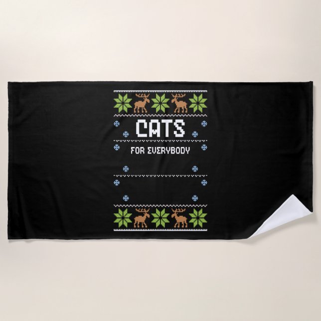 Cats For Everybody Beach Towel (Front)