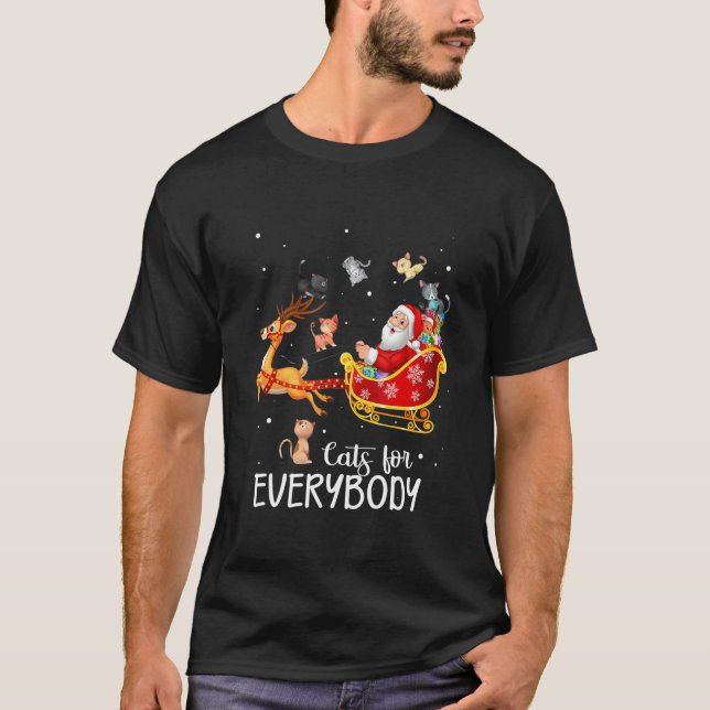 Cats For Everybody Cat Christmas Pajama Family Par T-Shirt (Front)