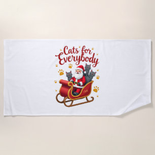 Cats For Everybody Cat Christmas Ugly Christmas Lo Beach Towel