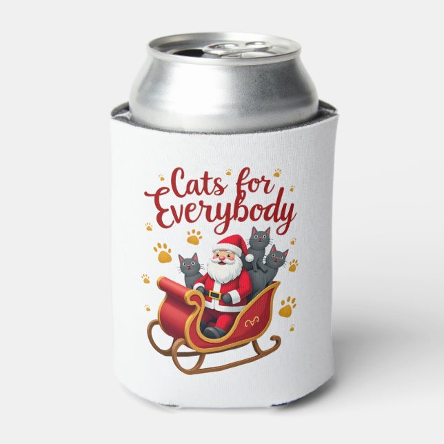 Cats For Everybody Cat Christmas Ugly Christmas Lo Can Cooler (Can Front)