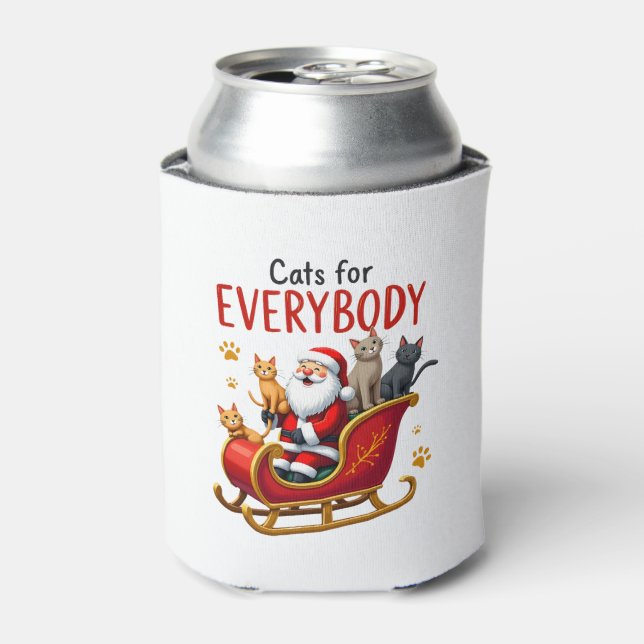 Cats For Everybody Cat Christmas Ugly Christmas Lo Can Cooler (Can Front)