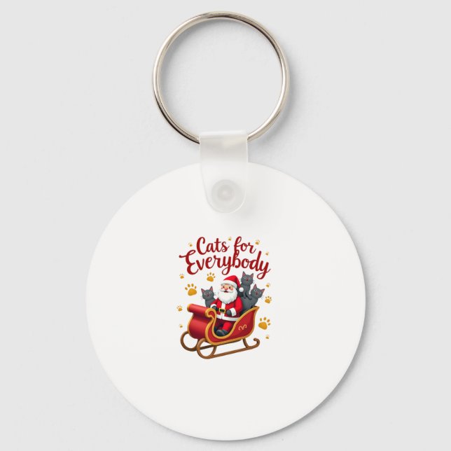 Cats For Everybody Cat Christmas Ugly Christmas Lo Key Ring (Front)