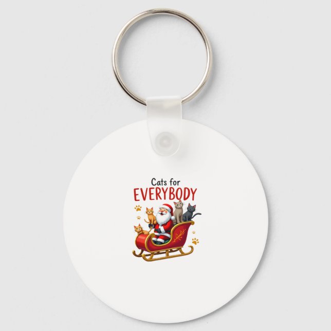 Cats For Everybody Cat Christmas Ugly Christmas Lo Key Ring (Front)