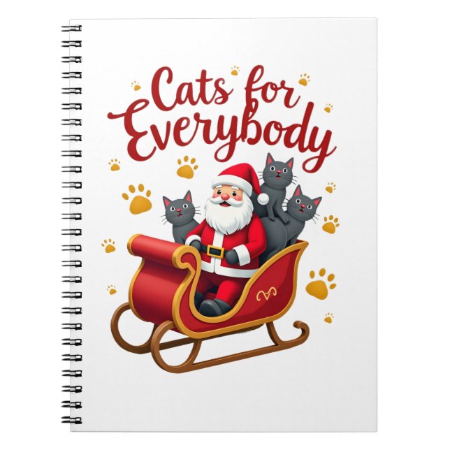Cats For Everybody Cat Christmas Ugly Christmas Lo Notebook (Front)