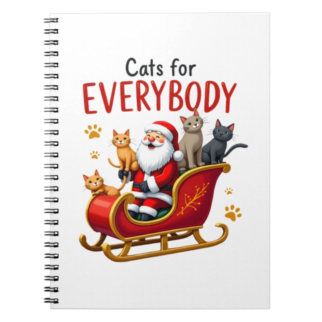 Cats For Everybody Cat Christmas Ugly Christmas Lo Notebook (Front)