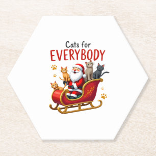 Cats For Everybody Cat Christmas Ugly Christmas Lo Paper Coaster