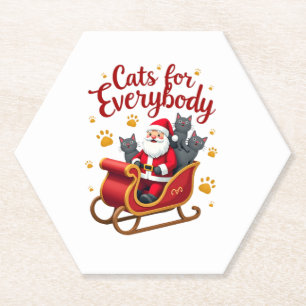 Cats For Everybody Cat Christmas Ugly Christmas Lo Paper Coaster
