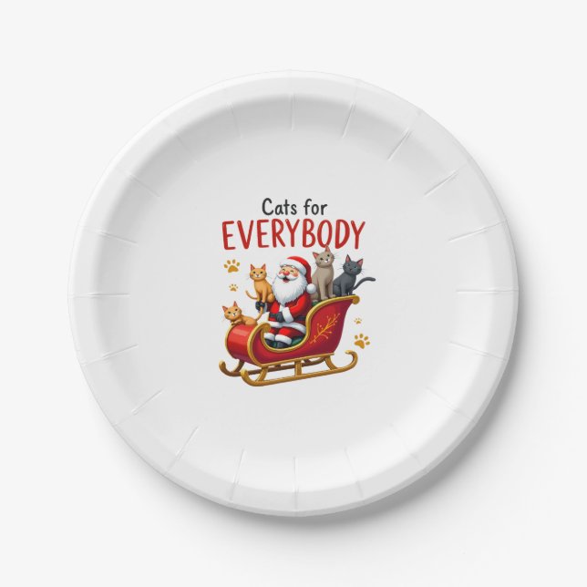 Cats For Everybody Cat Christmas Ugly Christmas Lo Paper Plate (Front)