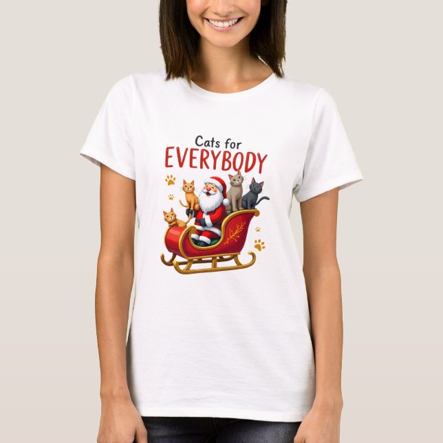 Cats For Everybody Cat Christmas Ugly Christmas Lo T-Shirt (Front)