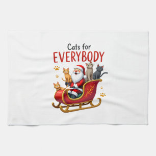 Cats For Everybody Cat Christmas Ugly Christmas Lo Tea Towel