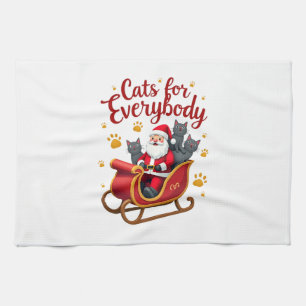 Cats For Everybody Cat Christmas Ugly Christmas Lo Tea Towel