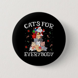 Cats For Everybody Christmas Cat Fun Santa Xmas Pa 6 Cm Round Badge