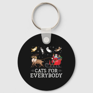Cats For Everybody Christmas Cat Fun Xmas Women Sa Key Ring
