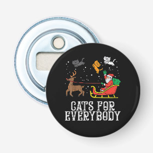 Cats For Everybody Christmas Cat Funny Women Santa Bottle Opener