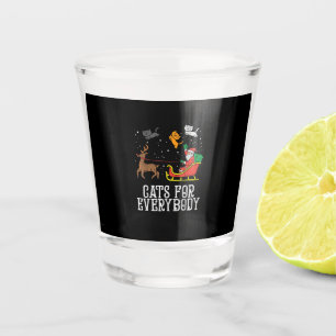 Cats For Everybody Christmas Cat Funny Women Santa Shot Glass