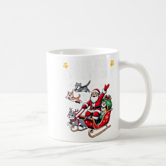 Cats For Everybody Christmas Cat Funny Xmas Men Wo Coffee Mug (Right)
